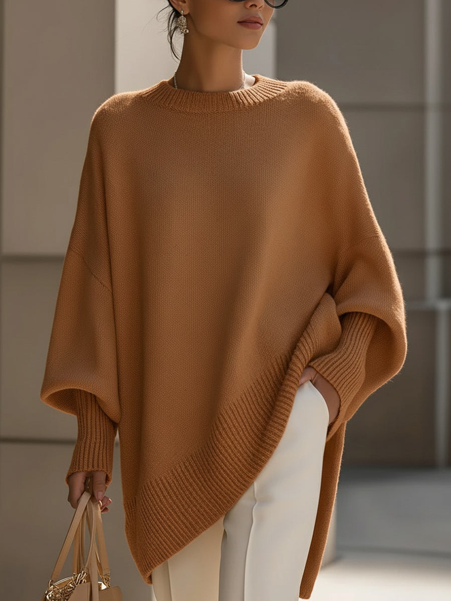 πDraped Oversized Wide-Neck Sweater