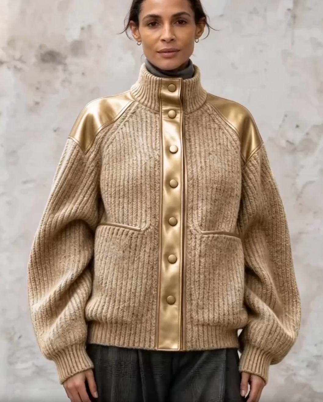 πLAST DAY SAVE 49% β°Luxe Metallic Button Knit Jacket