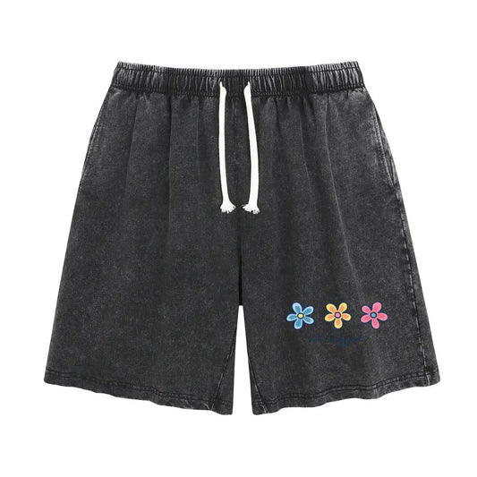 ✨✨Women's Soft Cotton Blend Washed Floral Shorts, Casual Summer Travel Streetwear Bottoms