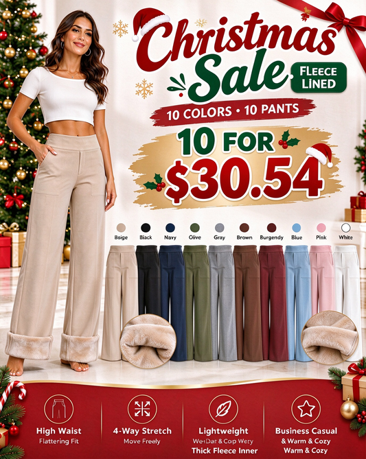 💚Christmas Sale! Women's High-Waist Wide Leg Pants | Limited-Time New Fleece-Lined Version