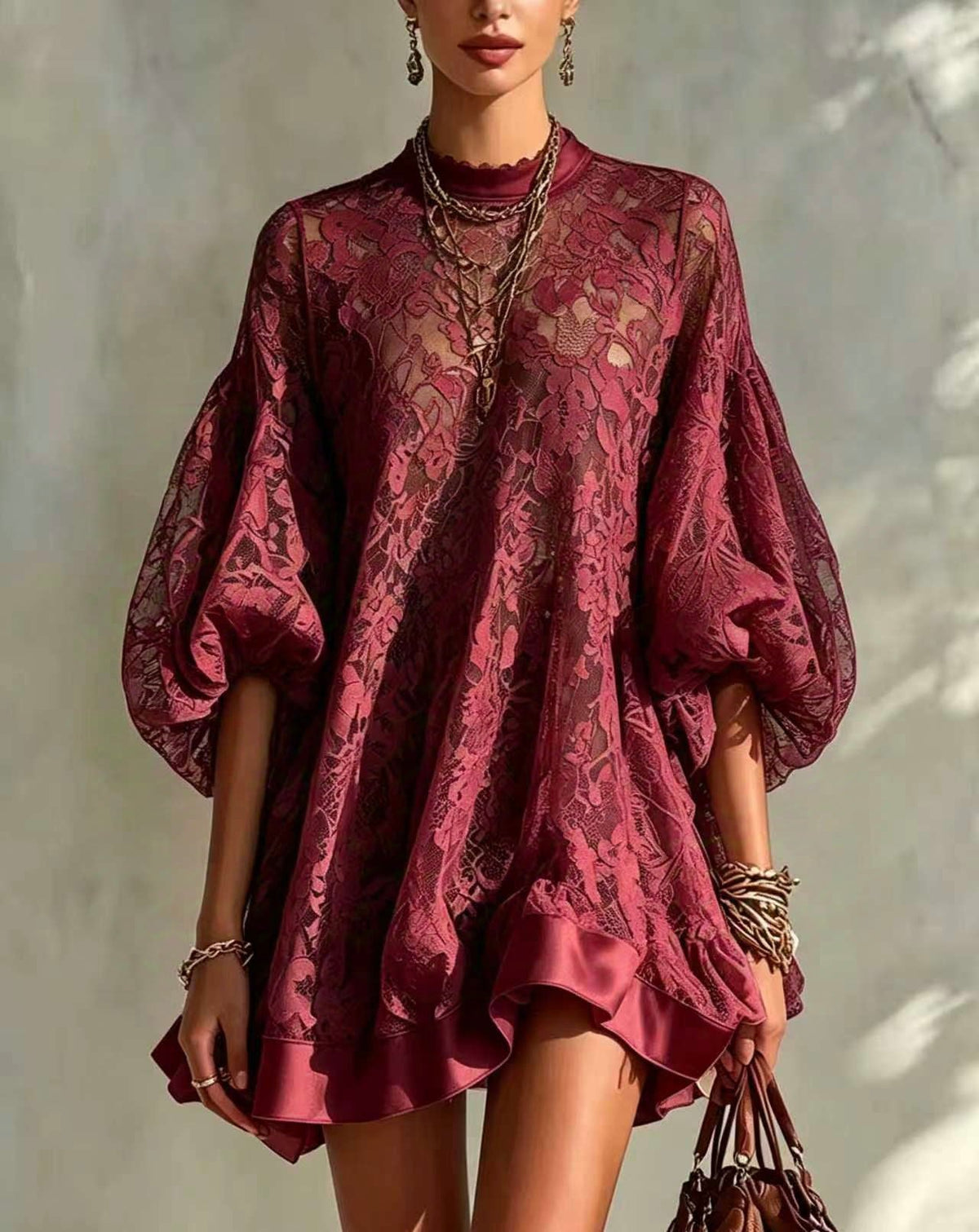 π€²LAST DAY SAVE 49% β°Stylish And Elegant Floral Lace Loose Mini Dress