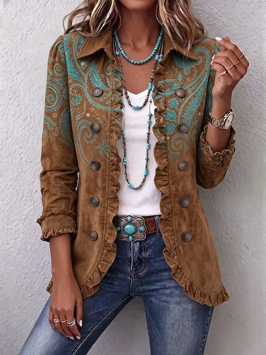 💛LAST DAY SAVE 49% ⏰Bohemian Paisley Ruffle Jacket