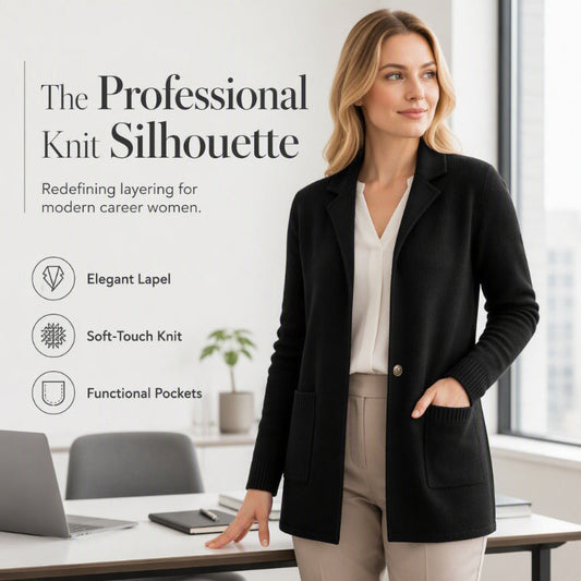 💚Women's Lapel Collar Knit Cardigan