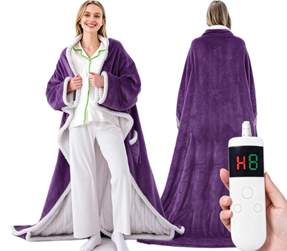 💛Wearable Heated Blanket with Sleeves | 10 Heat Settings, Auto Shut Off, Machine Washable 52”*72”+18”
