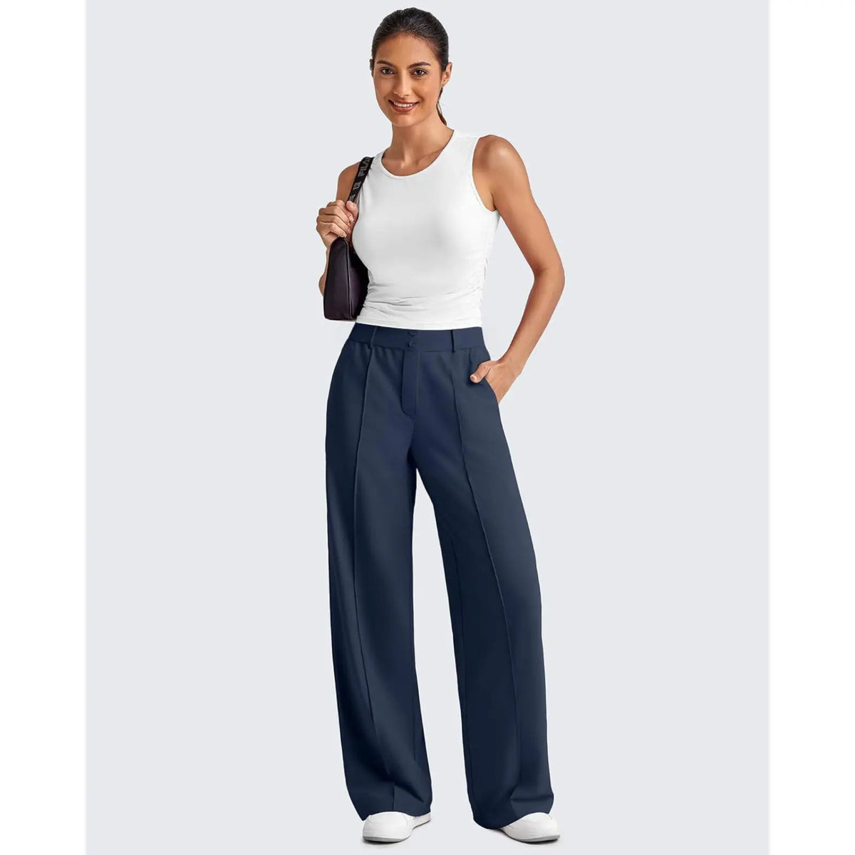 💚Women's Straight Leg Ponte Yoga Pants with Pockets