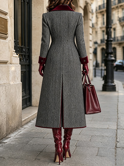 💛LAST DAY SAVE 49% ⏰Elegant Herringbone Wool-blend Long Coat