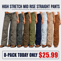 🤲⚡FINAL SALE⚡-8-PACK $25.99-  women-s-high-stretch-mid-rise-straight-pants