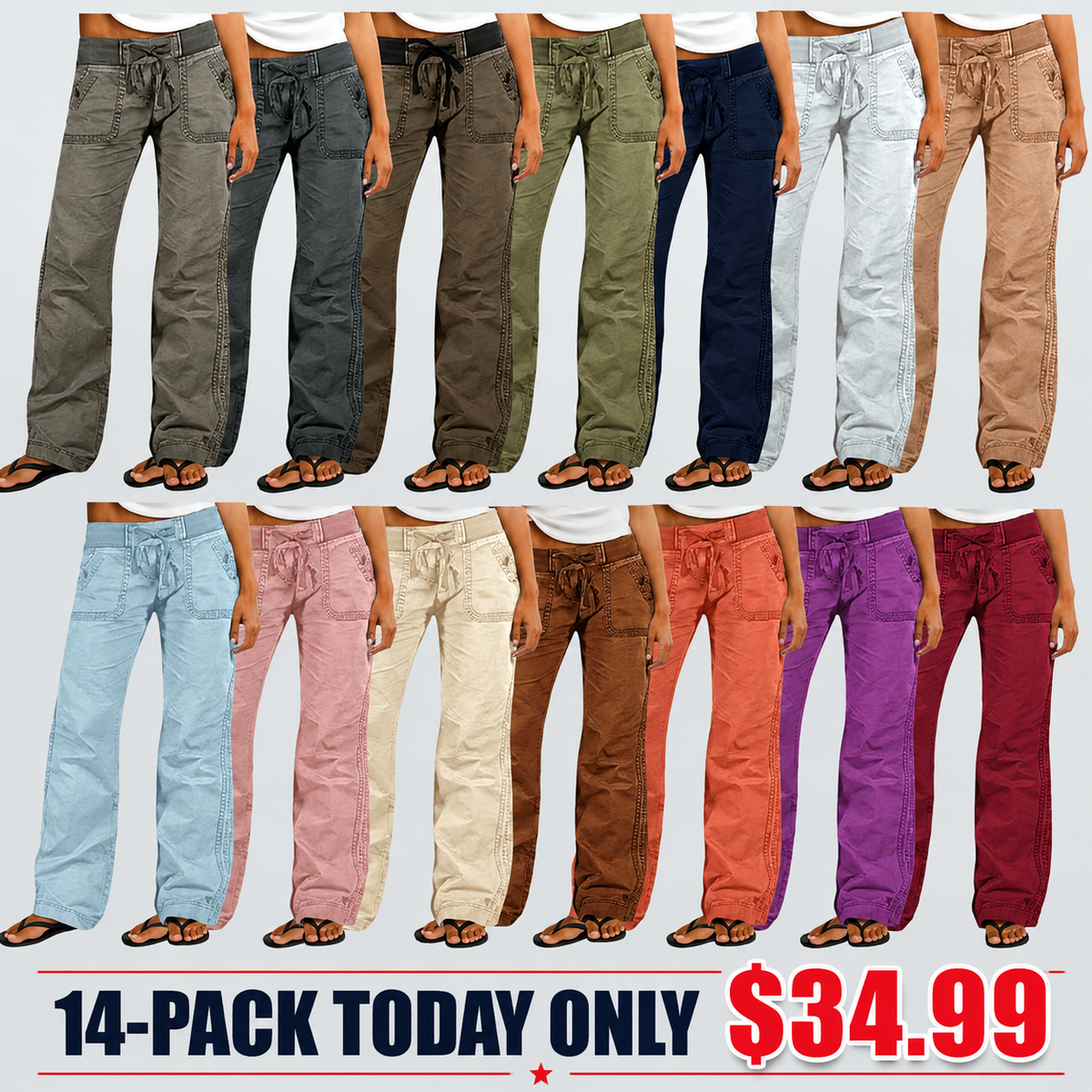 🤲⚡FINAL SALE⚡-8-PACK $25.99-  women-s-high-stretch-mid-rise-straight-pants