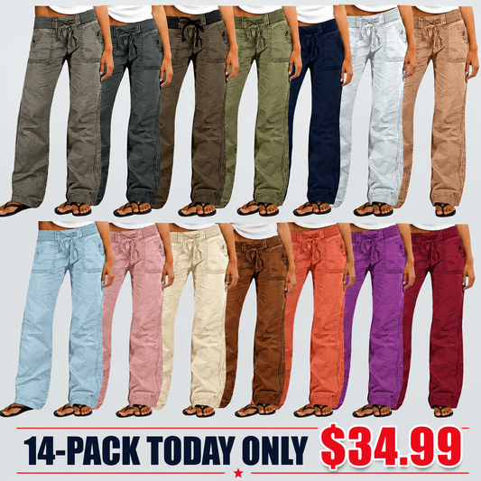 🤲⚡FINAL SALE⚡-8-PACK $25.99-  women-s-high-stretch-mid-rise-straight-pants