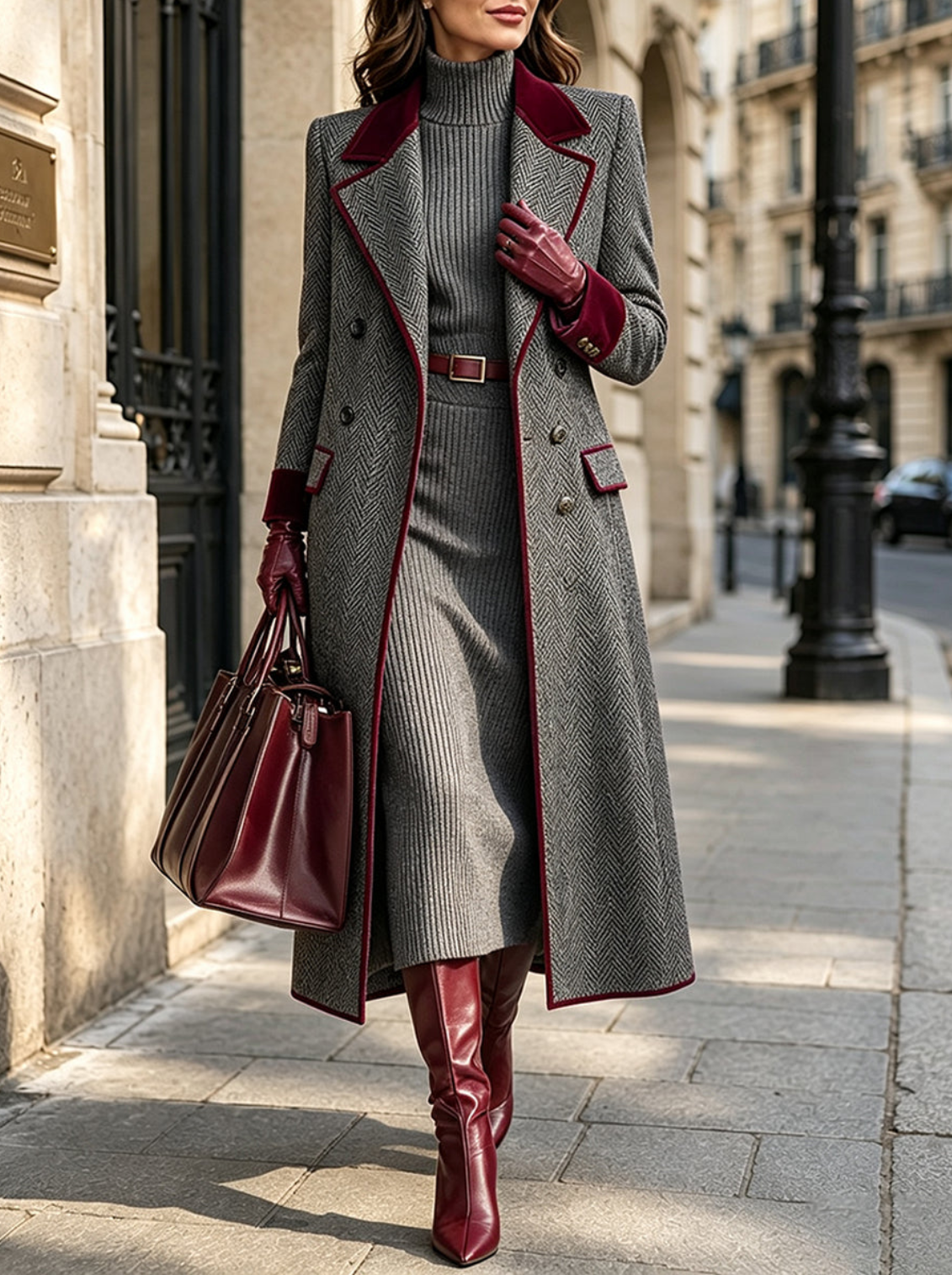💛LAST DAY SAVE 49% ⏰Elegant Herringbone Wool-blend Long Coat