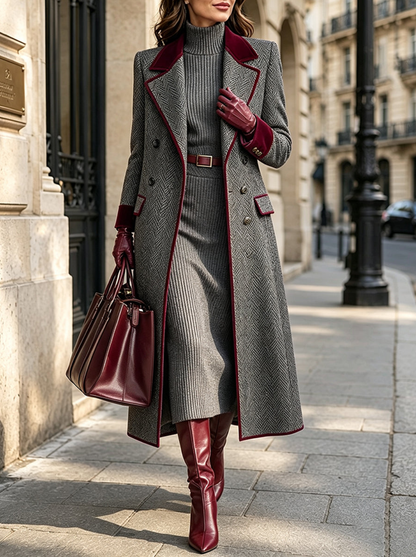 💛LAST DAY SAVE 49% ⏰Elegant Herringbone Wool-blend Long Coat