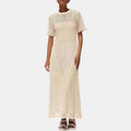 ✨✨Womens Eyelet Cover Up Dress Summer Resort Maxi Dress with Beach Short Sleeves, Hollow Out Design & Hollow Out Sundress Style