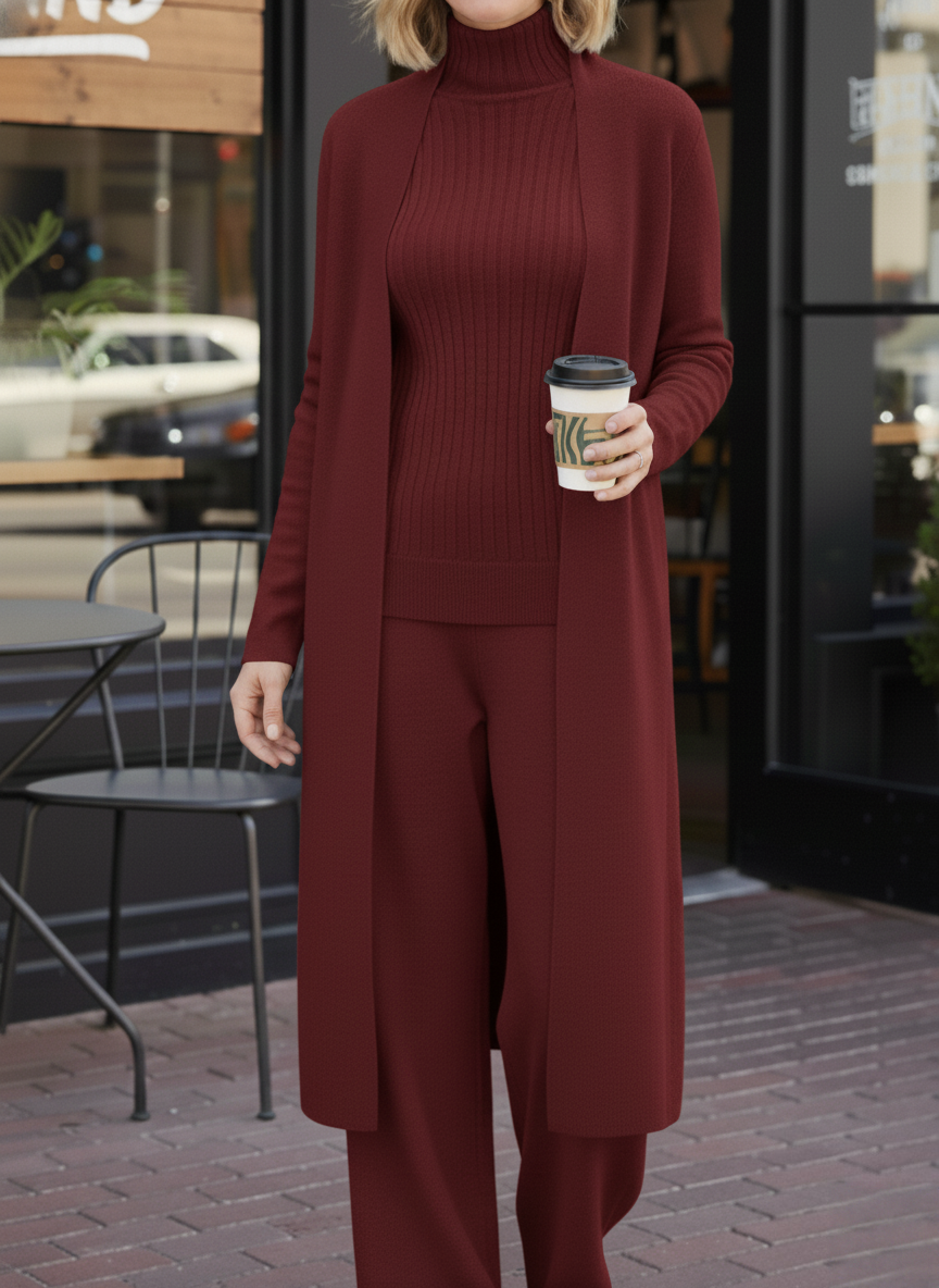CLEARANCE SALE🔥WOMEN'S ELEGANT WOOL-BLEND KNIT 3-PIECE SET