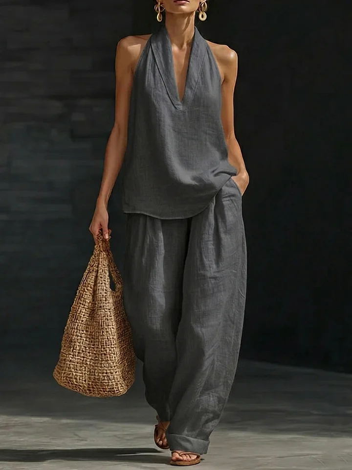 New Arrivals🔥 Women's Casual and Cozy Minimalist Linen Two-Piece Set