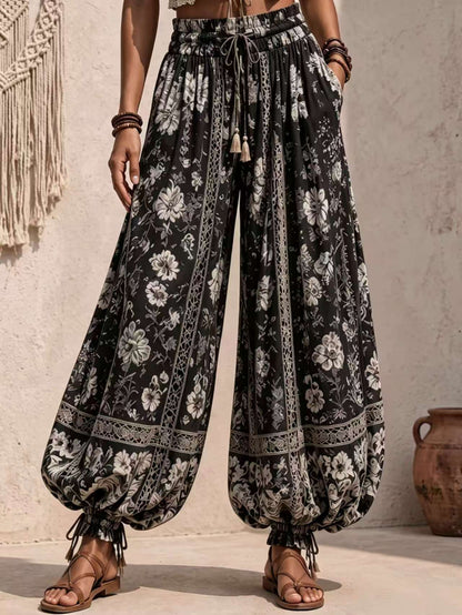 🤲LAST DAY SAVE 49% ⏰Bohemian Floral Lace-Inset Lantern Pants