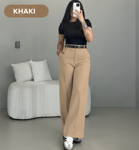 💛LAST DAY SAVE 49% ⏰HIGH WAIST WIDE LEG PANTS-Free belt