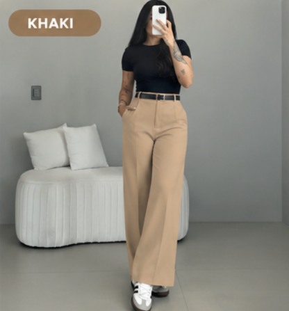 💛LAST DAY SAVE 49% ⏰HIGH WAIST WIDE LEG PANTS-Free belt