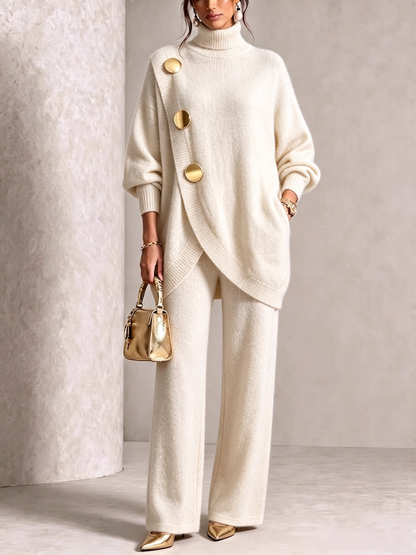 🤲💥 Elegant Knit Asymmetrical Button Set