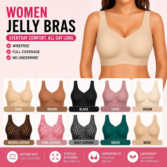 ⌛Limited-Time Offer - Women Jelly Bras Wirefree Full Coverage No Underwire