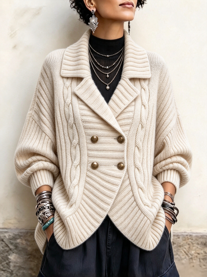 🤲LAST DAY SAVE 49% ⏰Cable-knit Double-breasted Cardigan
