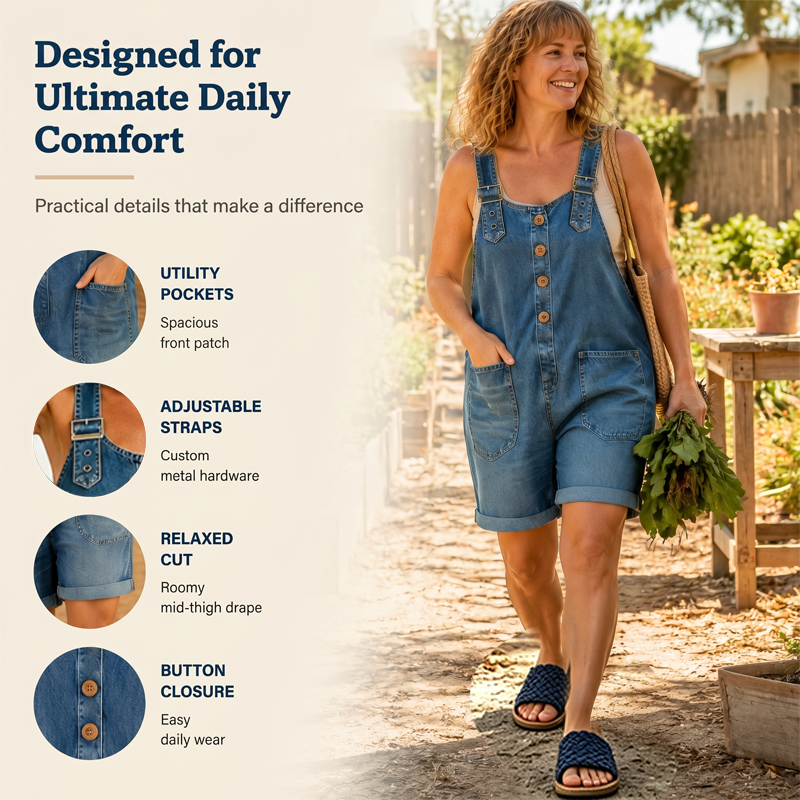 ✨✨Limited-time offer-Women's Casual Denim Romper