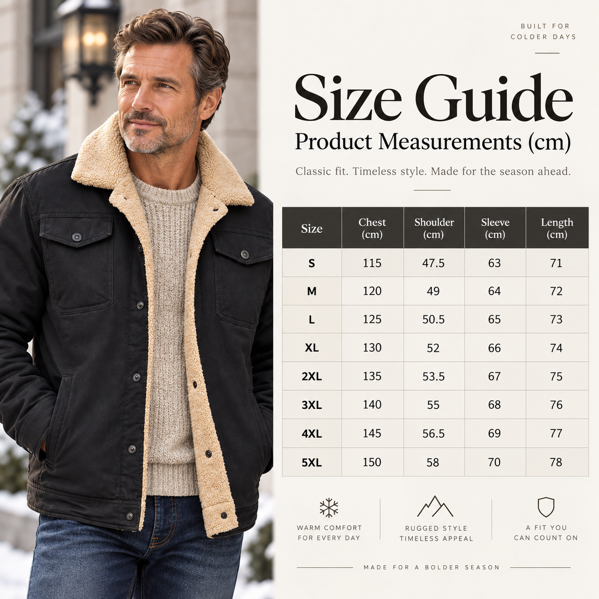 💚Men's Sherpa-Lined Trucker Jacket – Heavyweight Cargo Work Coat with Fleece Lining
