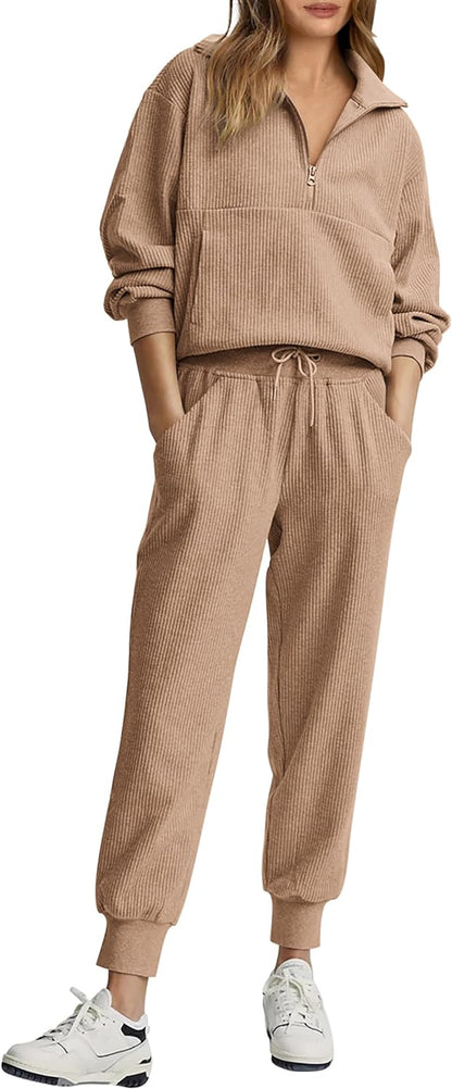 NEW 🔥 Women's Cotton 2-Piece Oversized Drawstring Sweatshirt Set