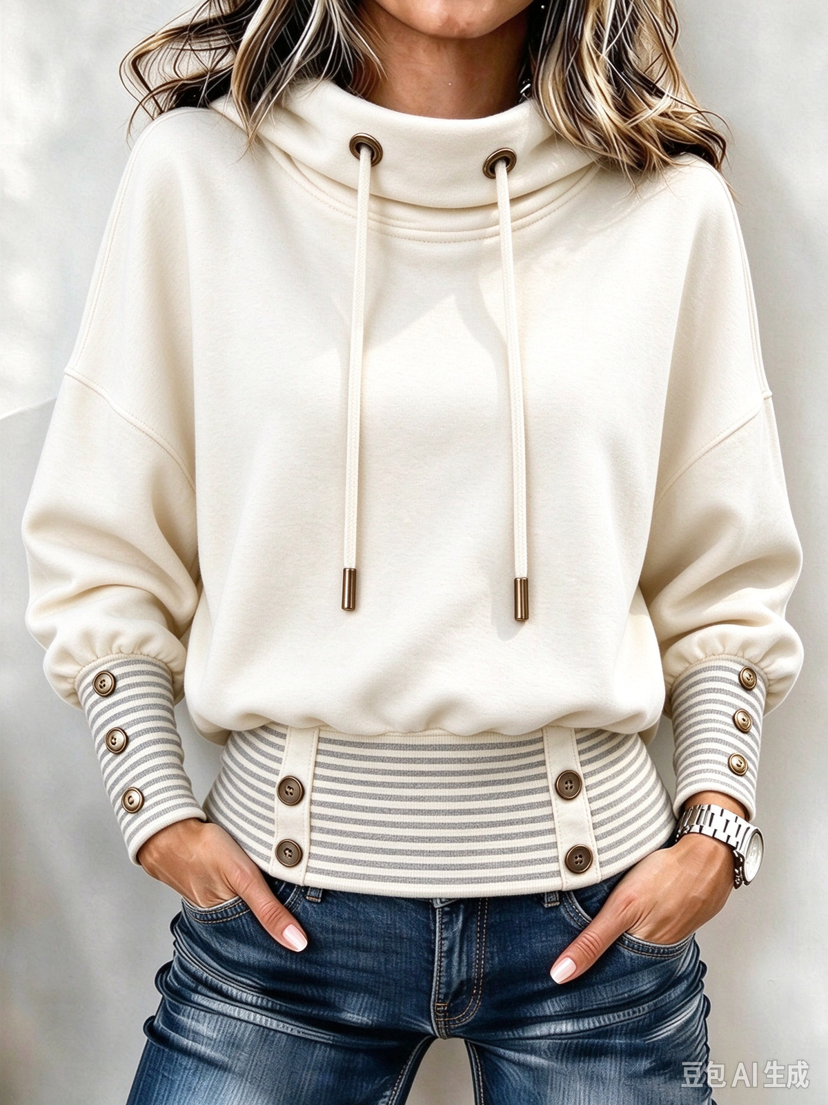💛LAST DAY SAVE 49% ⏰Casual Stand-collar Drawstring Sweatshirt