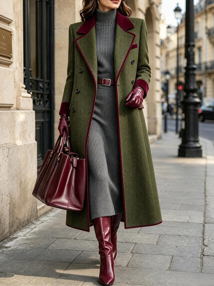 💛LAST DAY SAVE 49% ⏰Elegant Herringbone Wool-blend Long Coat