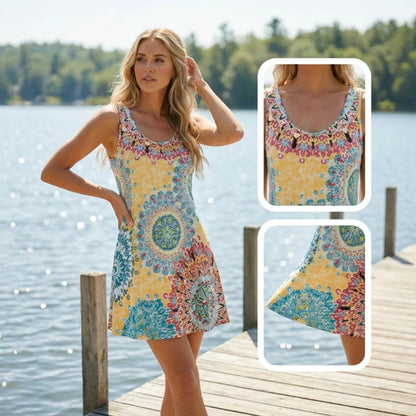 ✨✨Summer Hot Sale🌸Casual Sleeveless A-Line Printed Summer Dress