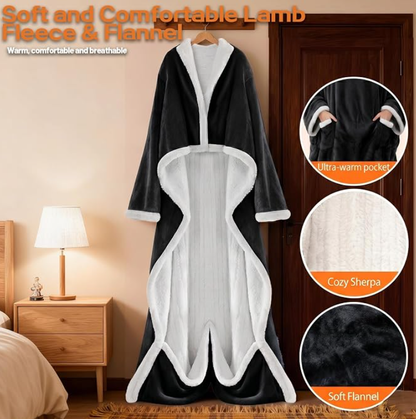 💛Wearable Heated Blanket with Sleeves | 10 Heat Settings, Auto Shut Off, Machine Washable 52”*72”+18”