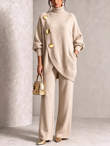 🤲💥 Elegant Knit Asymmetrical Button Set
