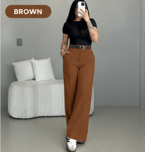 💛LAST DAY SAVE 49% ⏰HIGH WAIST WIDE LEG PANTS-Free belt