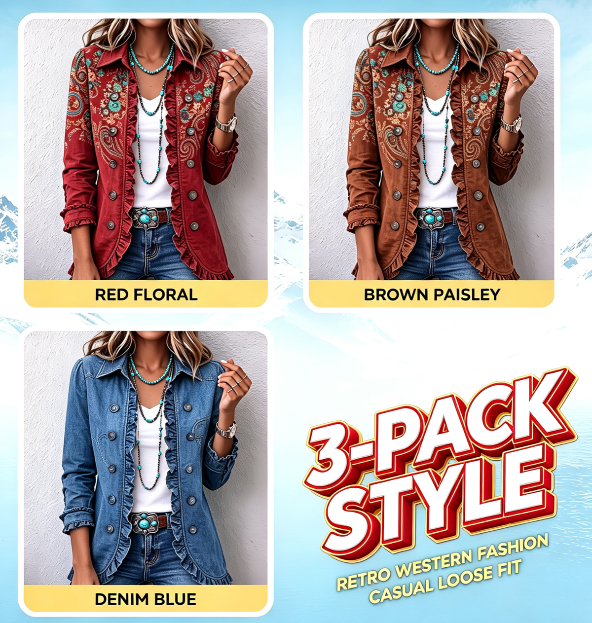 💛LAST DAY SAVE 49% ⏰Bohemian Paisley Ruffle Jacket