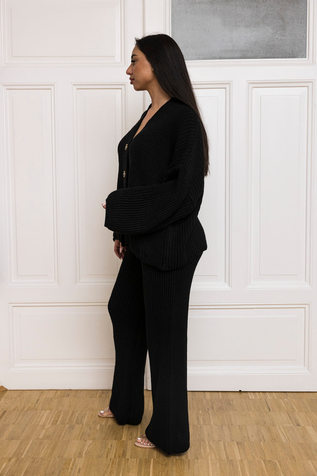 💚Loungewear Set - Oversize Strickset Cardigan & Weite Hose