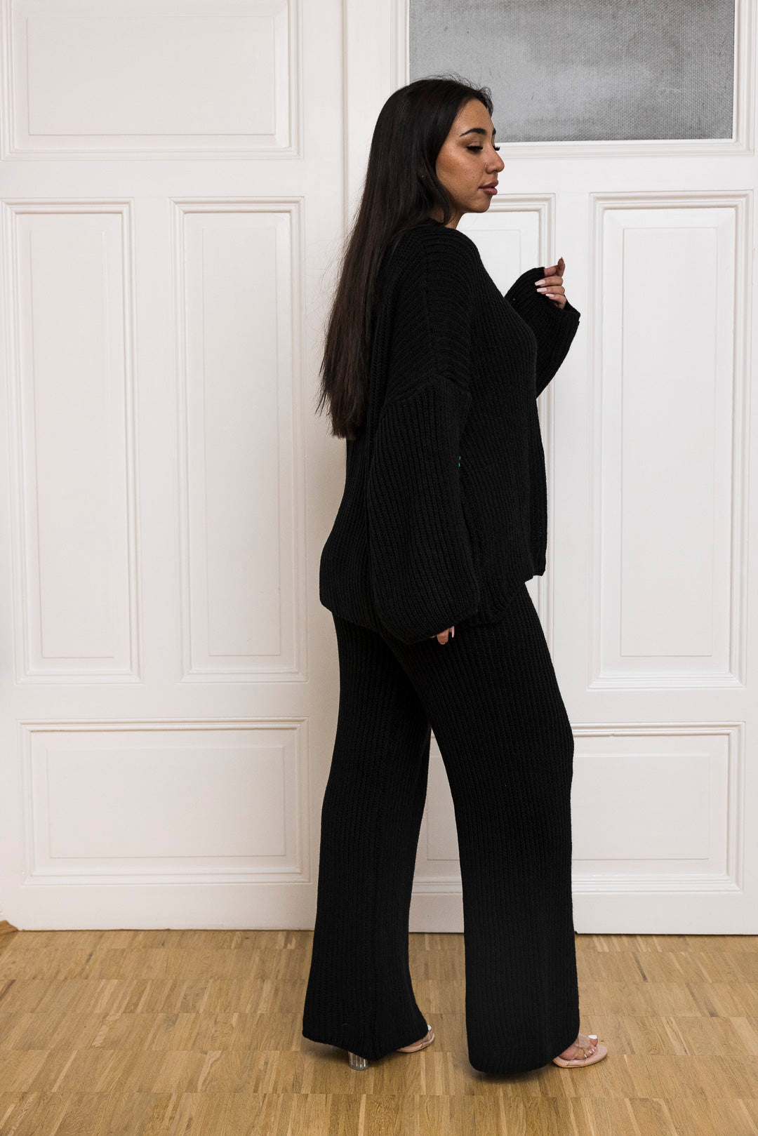 💚Loungewear Set - Oversize Strickset Cardigan & Weite Hose