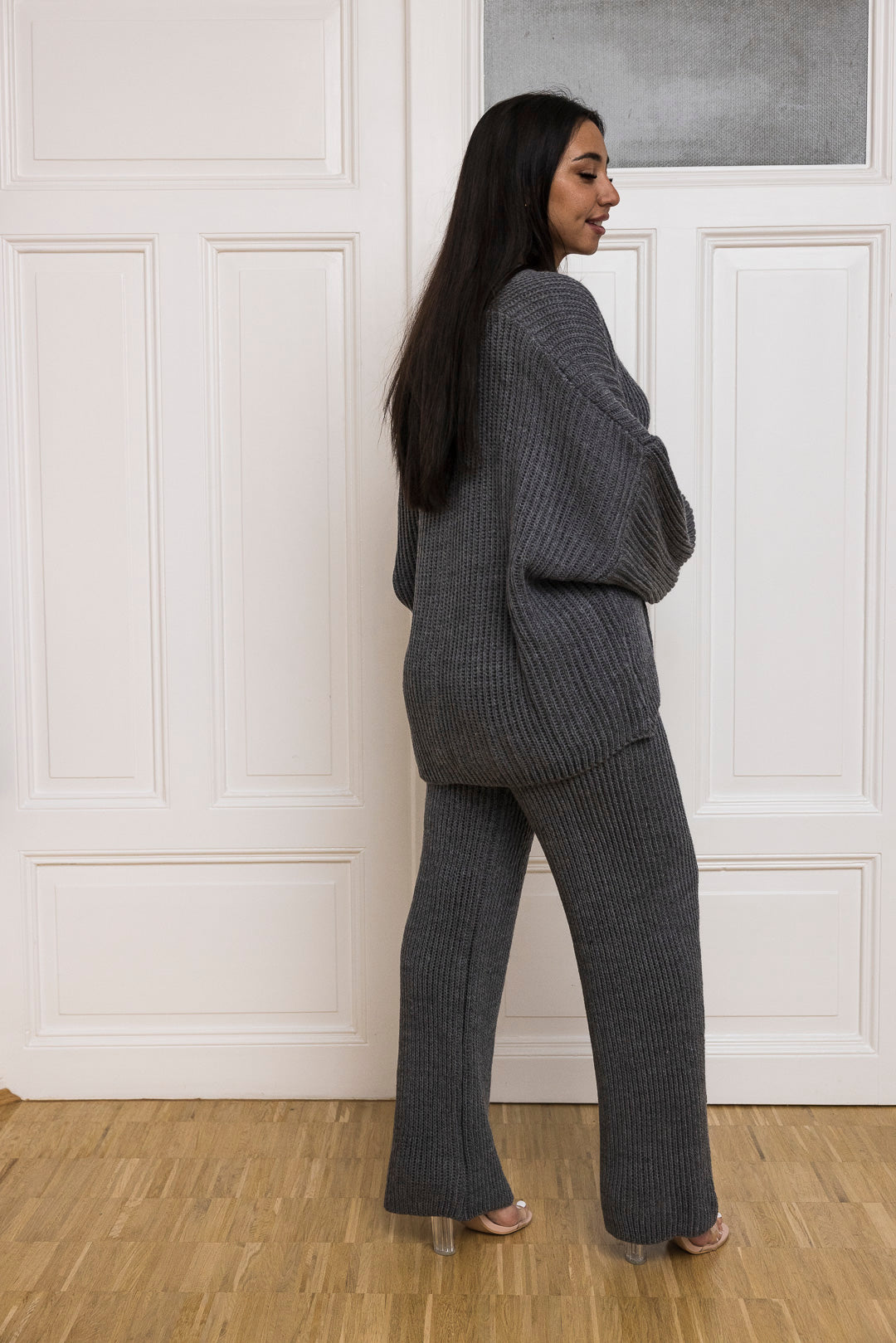 💚Loungewear Set - Oversize Strickset Cardigan & Weite Hose