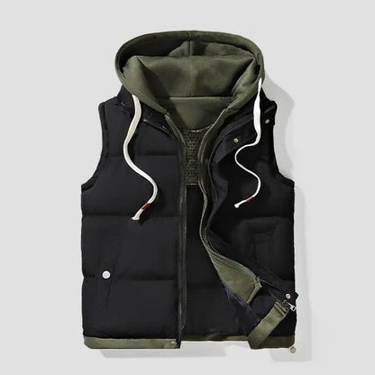 💚Autumn Winter Couple Hooded Warm Vest Fake Two-Piece Polyester