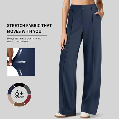 💚Women's Straight Leg Ponte Yoga Pants with Pockets