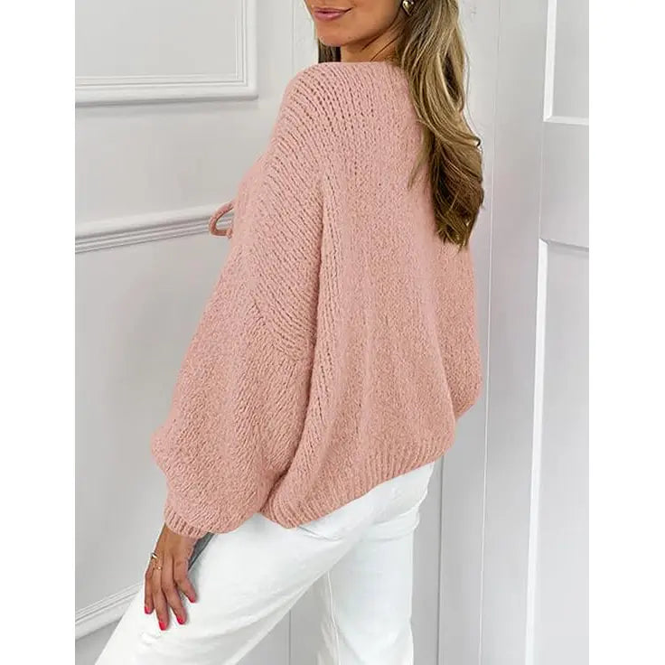 ✨✨Women's Tie Front Bow Cardigan Sweaters Chunky Knit Long Puff Sleeve Trendy Fall Winter Jacket Coats