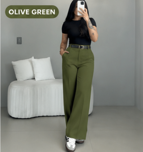💛LAST DAY SAVE 49% ⏰HIGH WAIST WIDE LEG PANTS-Free belt