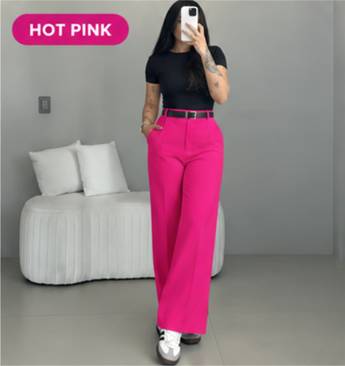 💛LAST DAY SAVE 49% ⏰HIGH WAIST WIDE LEG PANTS-Free belt