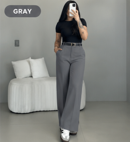 💛LAST DAY SAVE 49% ⏰HIGH WAIST WIDE LEG PANTS-Free belt