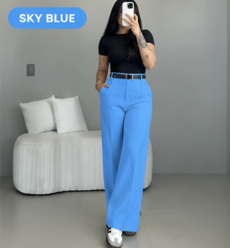 💛LAST DAY SAVE 49% ⏰HIGH WAIST WIDE LEG PANTS-Free belt