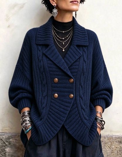 💛LAST DAY SAVE 49% ⏰Cable-knit Double-breasted Cardigan