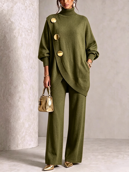 🤲💥 Elegant Knit Asymmetrical Button Set