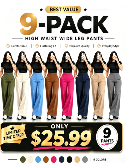 💛LAST DAY SAVE 49% ⏰HIGH WAIST WIDE LEG PANTS-Free belt