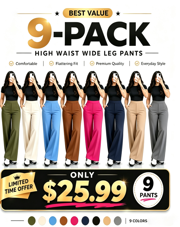 💛LAST DAY SAVE 49% ⏰HIGH WAIST WIDE LEG PANTS-Free belt