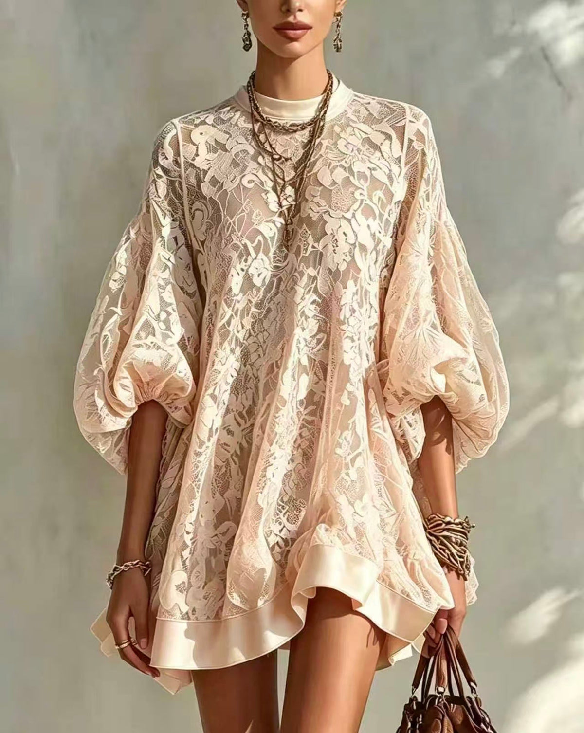 🤲LAST DAY SAVE 49% ⏰Stylish And Elegant Floral Lace Loose Mini Dress