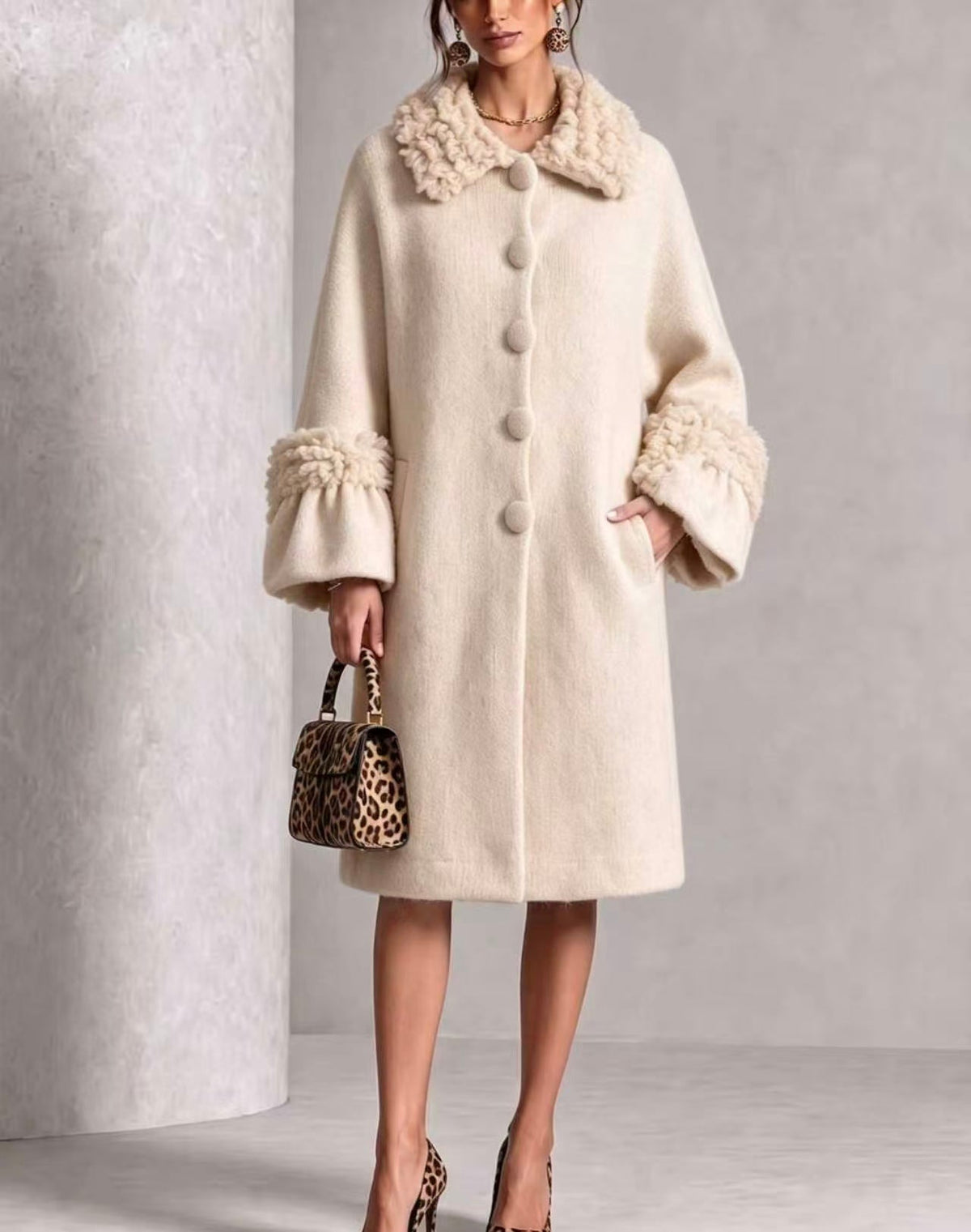 🤲LAST DAY SAVE 49% ⏰Cozy Textured Fuzzy Knit Midi Coat